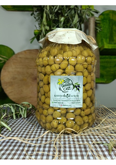 Aydın Yöresi Manzalina Cinsi Sofralık Tatlandırılmış Kırma Yeşil Zeytin 3 Kg