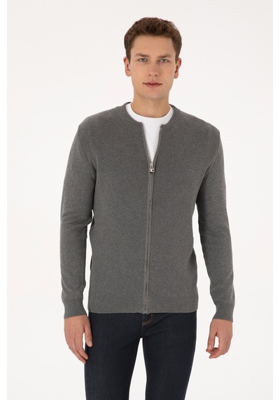 U.s. Polo Assn. Erkek Gri Melanj Hırka Triko 50307813-vr086 Grı Melanj