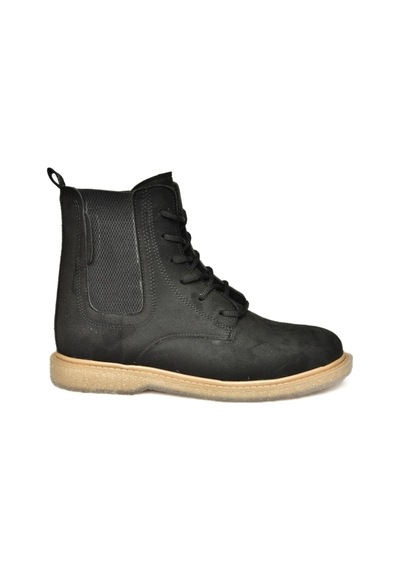 Fox Shoes R374961902 Siyah Süet Yanı Lastikli Klasik Kadın Bot Siyah