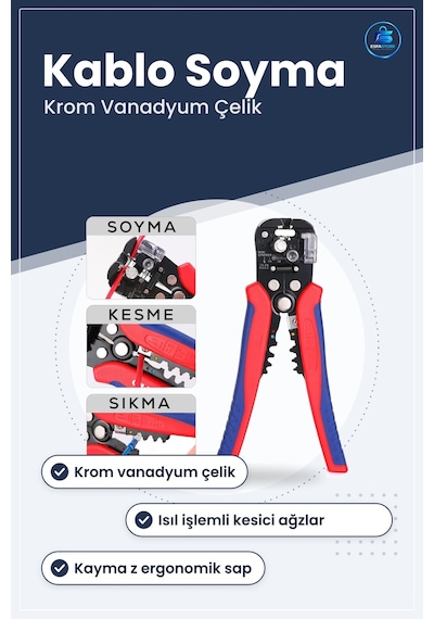Kablo Soyucu Kesici Pense Krom Vanadyum Otomatik Sıyrıcı Elektrik