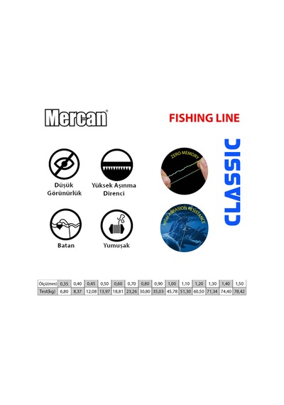 Mercan Classıc 1 KG Beyaz Bobin Misina
