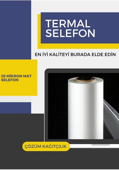 Çözüm Kağıt Termal Mat Selefon 26 Mikron 1500 Metre 33 Cm