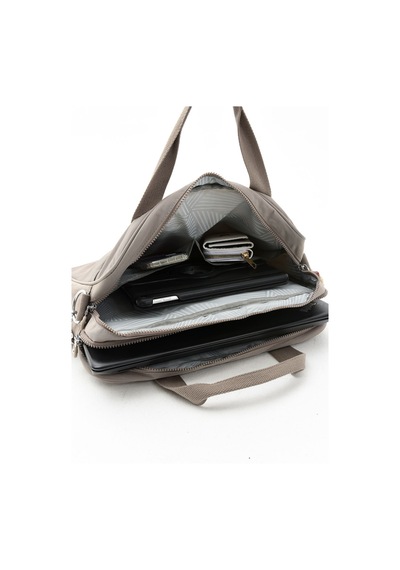 Sanmorris Unisex Kırinkıl Vizon Renkli Suya Dayanıklı Laptop Bölmeli Çapraz-el Askılı Evrak Ve Laptop Çantası Vizon
