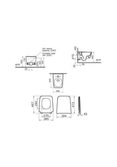 VitrA Equal Rim-ex Asma Klozet Ve Kapak Takımı, Beyaz Diğer
