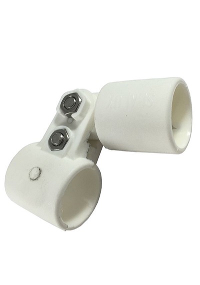 4'lü Tente Bağlantı Ayağı. 22mm. Orta Mafsal. Beyaz
