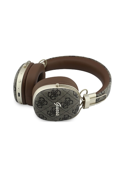 Guess Lisanslı ENC Teknolojili 4G Desen Metal Script Logolu Kulak Üstü Bluetooth 5.4 Kulak Üstü Kulaklık