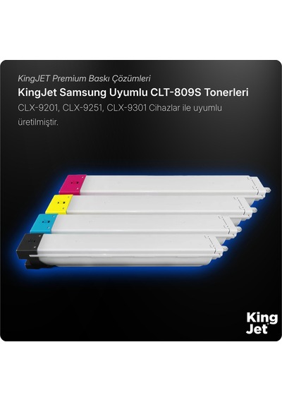 Kingjet Samsung Uyumlu Clt-k809s Standart Kapasiteli 4 Renk Takım Çipli  Uyumlu Toner