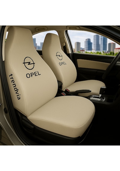 Opel Uyumlu Ön Arka Penye Oto Koltuk Kılıfı Takımı - Servis Tipi Koruyucu Kılıf Bej