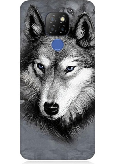 General Mobile Gm 20 Uyumlu Mavi Gözlü Kurt Desenli Silikon Kılıf