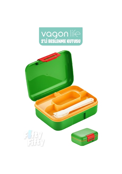 Vagonlife 2 Li Beslenme Kutusu Seçtiğiniz Renkte 2 Adet Gönderilir Açıkyeşil
