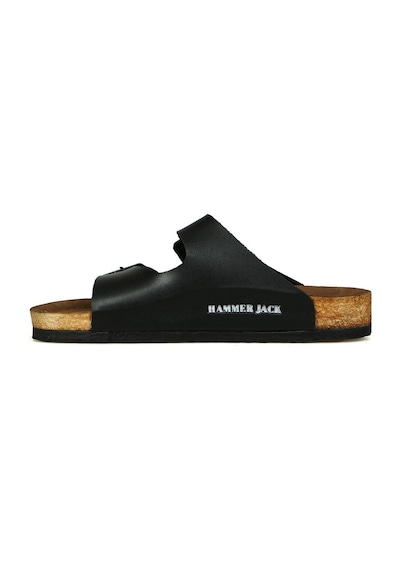Hammer Jack Orthopedix Balagay Çift Bantlı Tokalı Unisex Rahat Terlik 503 02 Siyah