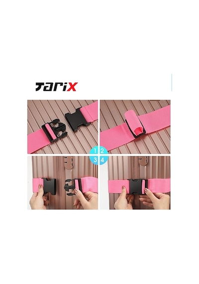 Tarix 4 Adet Sarı Valiz Kemeri + 2 Adet Kırmızı Valiz Etiketi Sarı