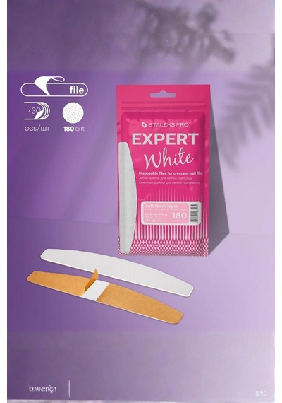 Staleks Expert 40 Yarım Ay Törpü İçin Yedek Yumuşak Tabanlı Beyaz Törpüler, 180 Grit 30 Adet Dfe-40-180w