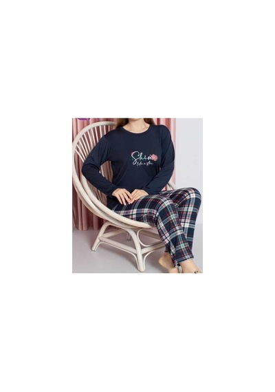 Tekten 3680 Soft Penye Battal Kadın Pijama Takımı Lacivert
