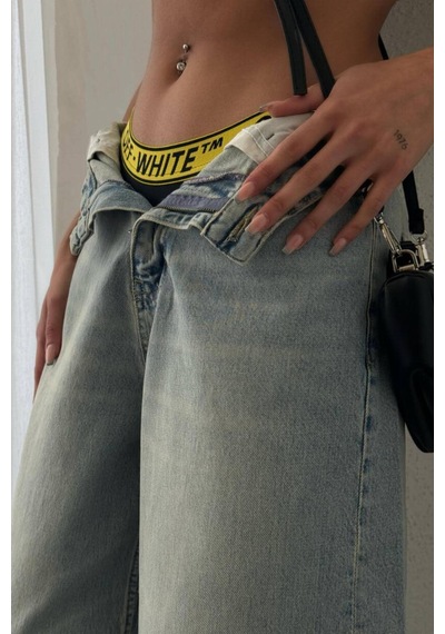 Lacarino 7588 E.w.leg Kadın Jean Pantolon Yeşil Tint