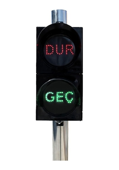 200 mm Ledli Dur/Geç Sinyal Verici - Siyah-578 - 12 VDC