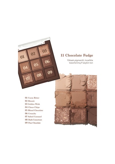 Dasique Mat Ve Işıltılı Renk Seçenekleri Sunan Far Paleti Shadow Palette 11 Chocolate Fudge 11 Chocolate Fudge