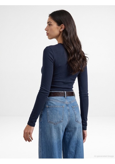 Dilvin 33286 Sıcak Tutan V Yaka Bra-free Top K.lacivert