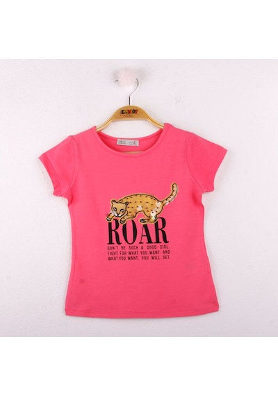 Toontoy Kids Toontoy Kız Çocuk Leopar Baskılı Pullu Tişört Fuşya Toontoy Kids Toontoy Kız Çocuk Leopar Baskılı Pullu Tişört Fuşya