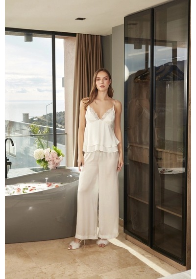 Alfa Aksesuar 03 Aqua 26657 Pijama Takım Krem