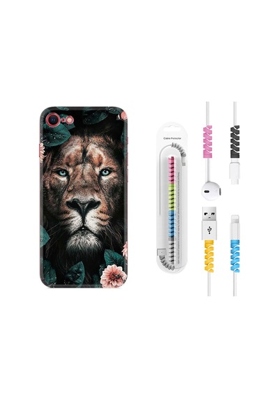 Apple Uyumlu iPhone 6/6S Kılıf Kablo Koruyuculu Leon Flowers 1307