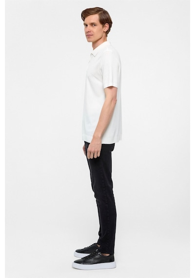 Süvari Beyaz Regular Düz Polo Yaka Triko Tşört -38341 Beyaz