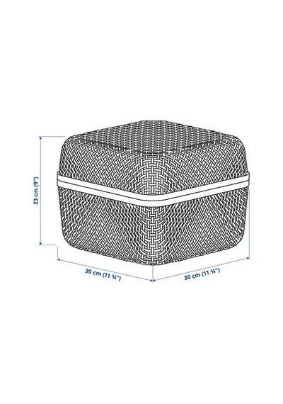 Ikea Smarra Kapaklı Kutu, Natürel, 30x30x23 Cm Çok Renkli