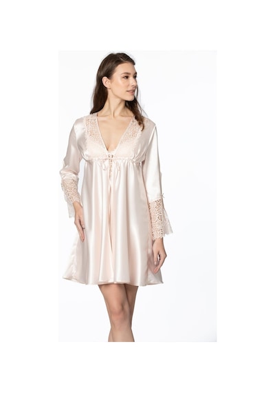 Pierre Cardin Saten Gecelik Sabahlık Pijama Takım Şort Takım 6'lı Gelin Çeyiz Seti - 6625 001