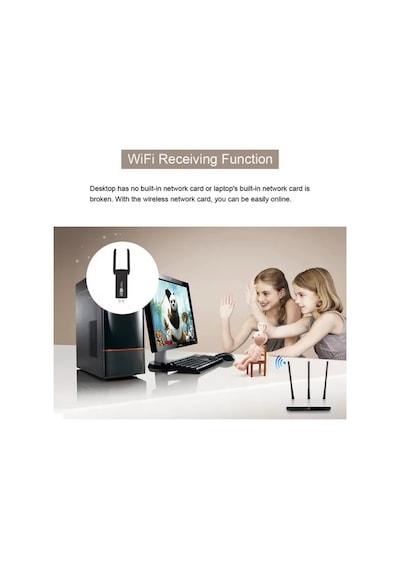 1300 Mbps Dual Band Usb 3.0 Adaptör Kablosuz Wifi Alıcı 2.4ghz 5ghz + Bluetooth 4.2-4936