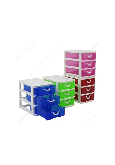3 Katlı Çekmeceli Düzenleme Kutusu Organizer 11X12,5X9CM DD140