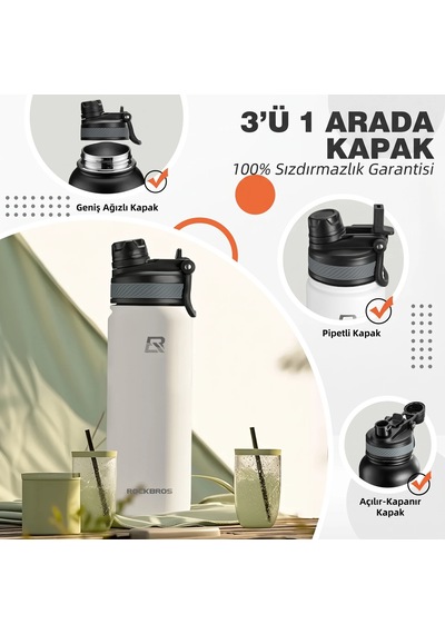 550 Ml Paslanmaz Çelik Vakumlu Termos Beyaz