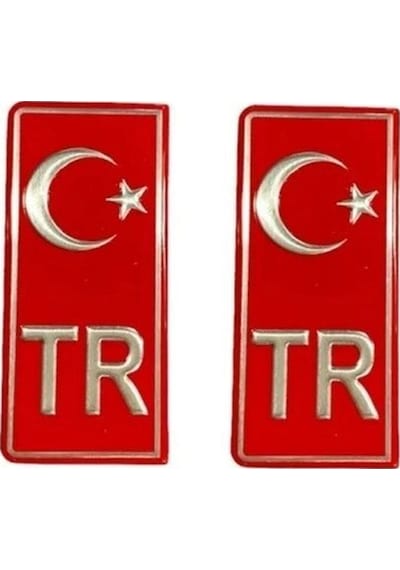 Tr Plaka Krom Sticker 2'li - Türkiye Plaka Krom Stıcker - Türkiye