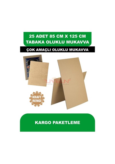 25 Adet 85cm X 125cm Baskısız Tabaka Oluklu Mukavva, Çocuk Etkinlik Kartonu, Maket Kartonu, Kargo Kartonu