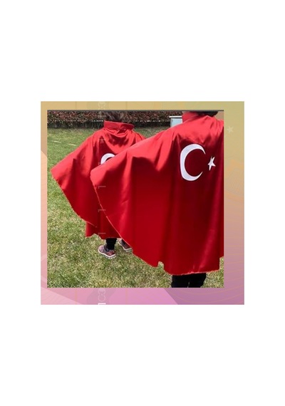 Türk Bayraklı Pelerin 8-12 Yaş Diğer