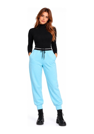 Neden Tekstil Kadın Beli Lastikli Mavi Jogger Eşofman Altı
