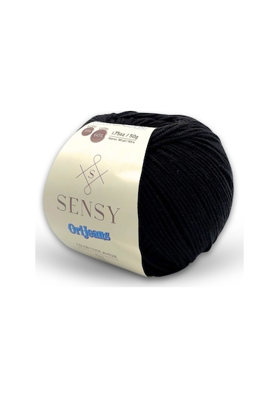 Premium Orijeans Amigurumi İpi Punch Panç Baby Soft Cotton 50 Gr Örgü İp Siyah