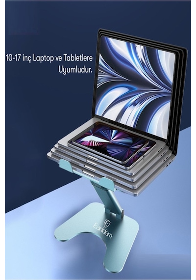 Notebook / Macbook Modelleri İle Uyumlu Uzayabilen Katlanabilir Ayarlı Çok Sağlam Alüminyum Tutucu