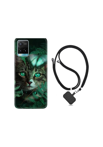 Vivo Y21 Kılıf Boyun Askılı Blue Butterflys 1350