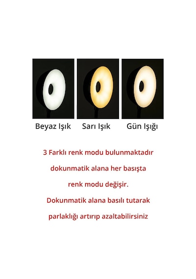 Şarjlı Dokunmatik Led Çalışma Okuma Işığı Flexible Masa Lambası 3 Diğer