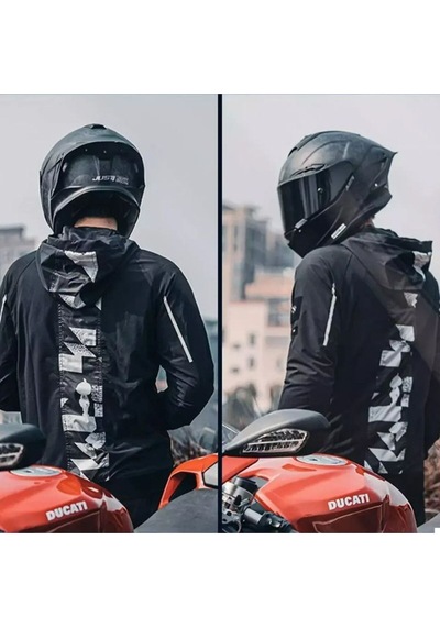Motoanl Motosiklet Ve Bisiklet Korumalı Jacket Yağmurluk Polyester Stopwater Sertifika Korumalı Mont Camo