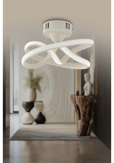 Vino Riserva Model Beyaz Renk Metal Salon Mutfak Oturma Yatak Odası Modern Led Plafonyer Avize Beyaz