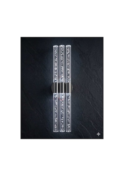 Bubbleflux Trio Large 51 Cm Modern Tasarım Led Aplik - Duvar Lambası - Antrasit Gri - Pilli - Beyaz Led Antrasit Pilli