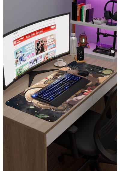 Sayu Genshin Impact Anime Oyuncu V5 - 90x40 Xxl Gaming Mouse Pad Fare Altlığı