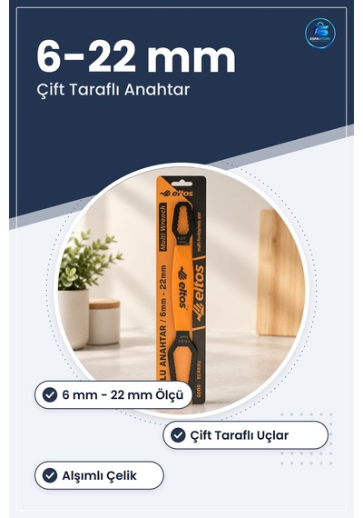 Çoklu Çift Taraflı Anahtar 6mm İle 22mm Somun Cıvata Gevşetici Sı