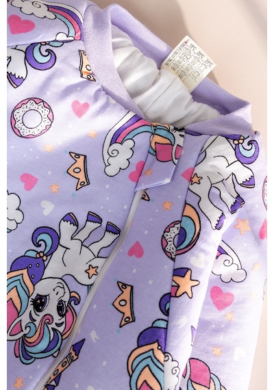 Babymod Elyaf Dolgulu 2.5 Tog 100% Pamuk Penye Astarlı Premium Kalite Kız Çocuk Uyku Tulumu Lila