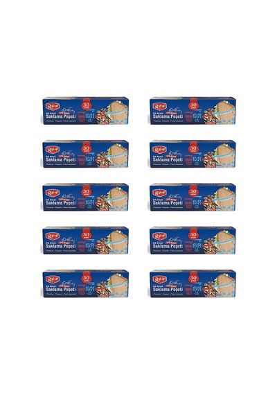Roll-up Çift Kilitli Şeffaf Buzdolabı Saklama Poşeti Torbası 150 Ad. 0,4 Lt.+150 Ad. 1 Lt. -300 Adet