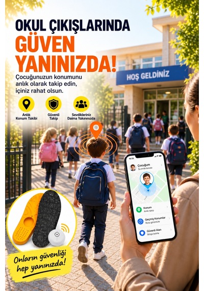 Çocuk Takip Tabanlığı İos Ve Android Uyumlu Akıllı Gizli Takip Cihazı Ortopedik Tabanlık