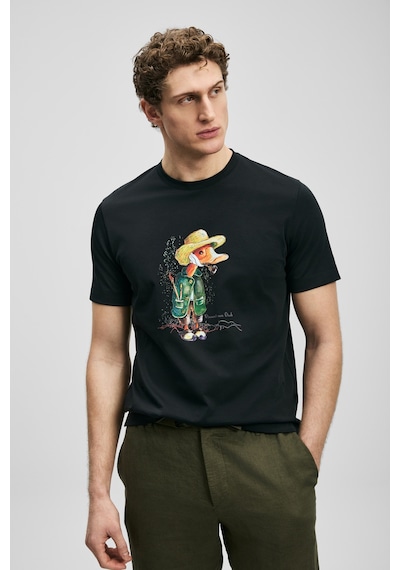 Lufian Duck Modern Grafik T- Shirt Siyah Siyah 111020292100100 Siyah