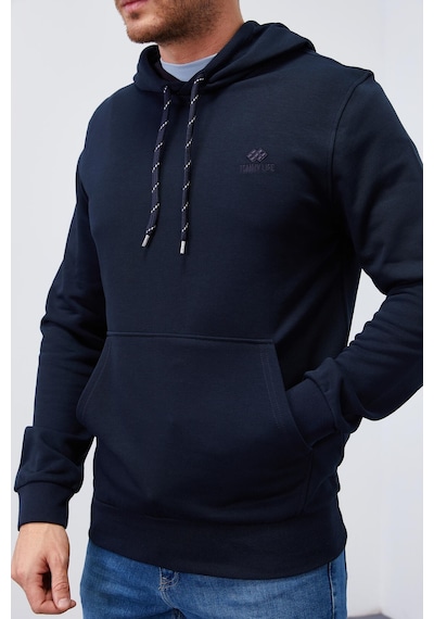 Tommy Life Lacivert Kanguru Cep Standart Kalıp Kapüşonlu Erkek Sweatshirt - 87872 Lacivert