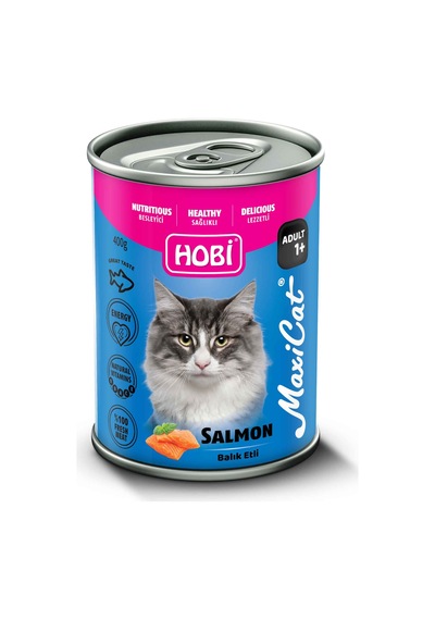 Hobi Maxicat Somonlu Yetişkin Kedi Konservesi 400 Gr X 6 Adet - Omega Destekli, Tam Ve Dengeli Mama